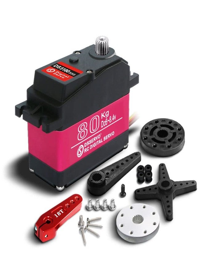 ANNIMOS 80kg 1/5 Scale Motor Servo HV 18T Steel Gear Large Torque for Redcat HPI Baja 5B SS RC Car Compatible SAVOX-0236 LOSI XL 180 Degree - Image 1